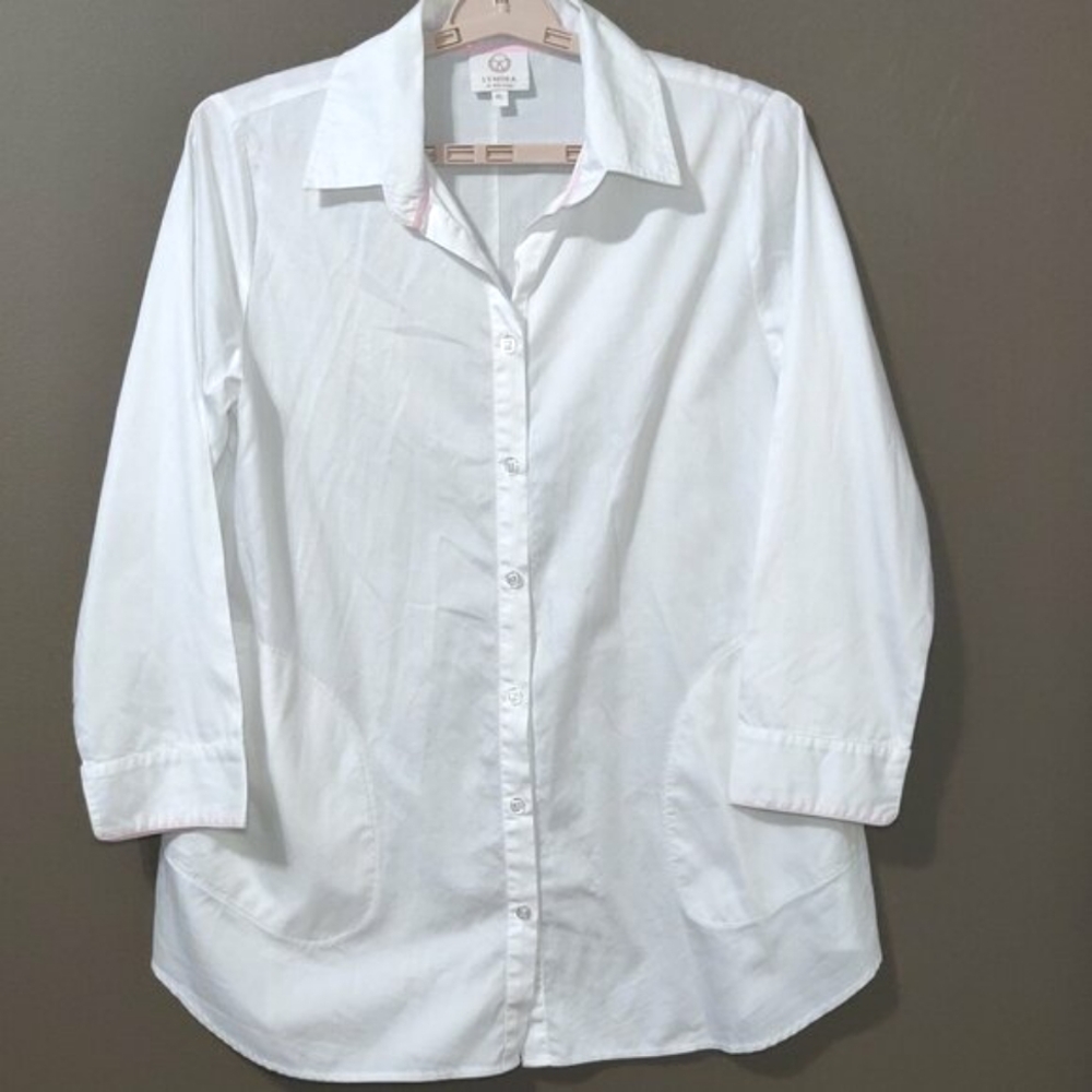Lenora by Dina Yang Ali Swing White Sleep Shirt SIZE XL